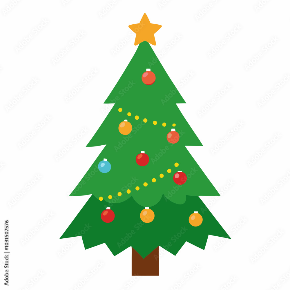 Christmas tree with light line art vector illustration Christmas tree with light line art vector illustration