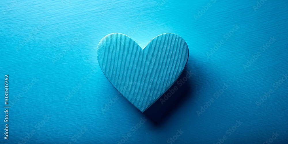A textured blue heart shape sits on a bright blue background, its surface mimicking the ripples of water. A textured blue heart shape sits on a bright blue background, its surface mimicking the ripples of water.