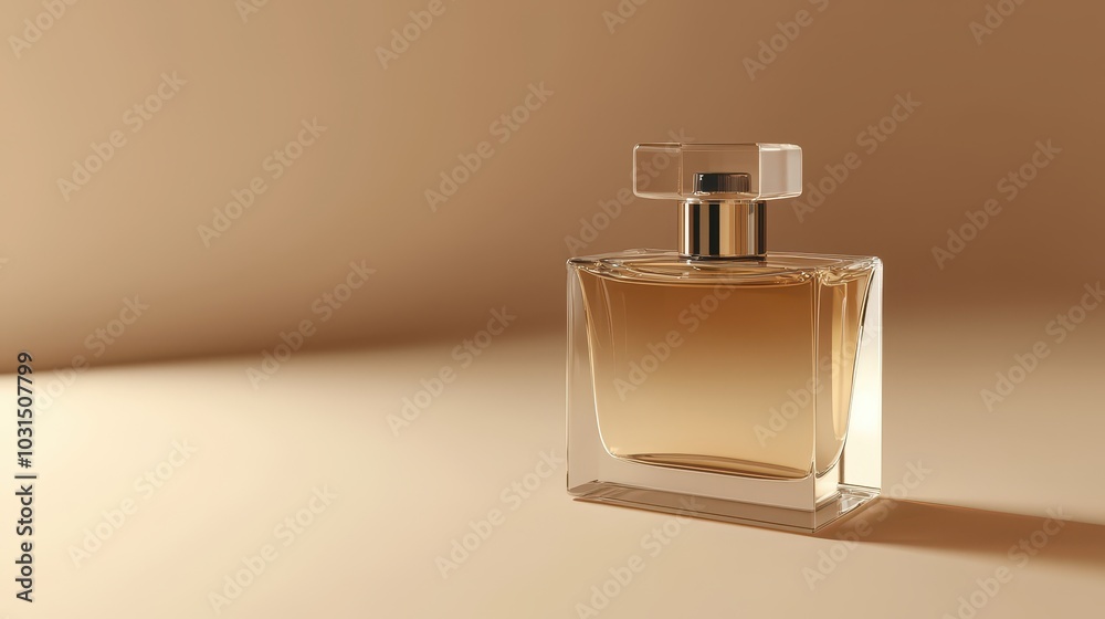 Elegant Glass Perfume Bottle on Soft Background