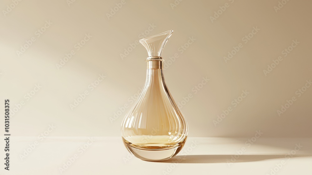 Elegant Glass Bottle with Light Amber Liquid Elegant Glass Bottle with Light Amber Liquid