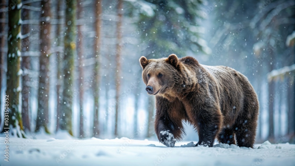 Bear walking through snow in a winter forest, bear, snow, winter, forest, wildlife, cold, white, nature, animal, wild, mammal Bear walking through snow in a winter forest, bear, snow, winter, forest, wildlife, cold, white, nature, animal, wild, mammal