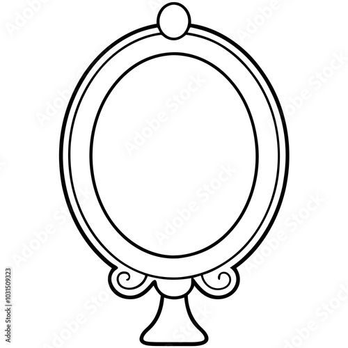 Mirror line art vector illustration  photo