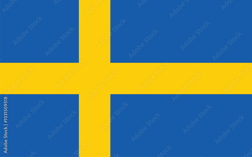 Nationall flag of Sweden. Vector illustration
Nationall flag of Sweden. Vector illustration