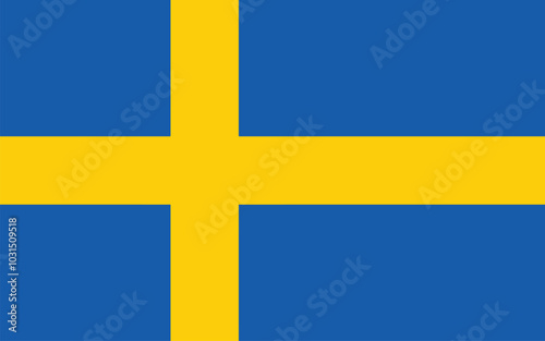 Nationall flag of Sweden. Vector illustration
