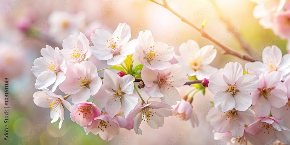Delicate pink blossoms, soft and graceful, illuminated by the golden glow of the sun, a tender symphony of spring's arrival. Delicate pink blossoms, soft and graceful, illuminated by the golden glow of the sun, a tender symphony of spring's arrival.