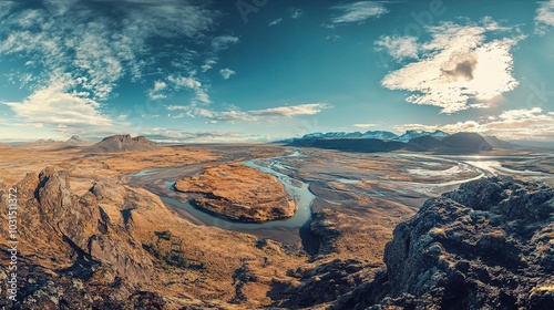 Wallpaper Mural Stunning Panoramic Landscape of Serene River Valley Torontodigital.ca