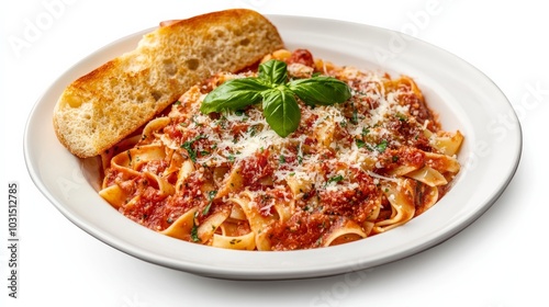 Pasta with Tomato Sauce and Garlic Bread