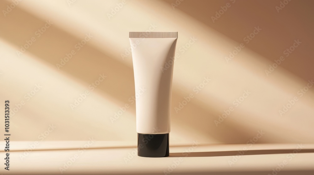 Minimalist Tube on Soft Background with Light Shadows Minimalist Tube on Soft Background with Light Shadows