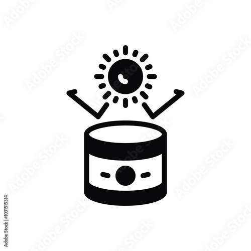 Black solid icon for sunblock