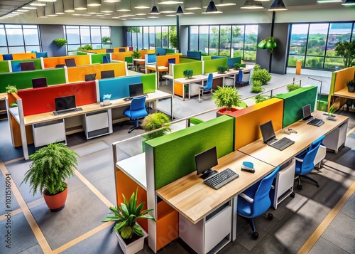 Modern Office Cubicles for Productive Workspaces and Collaborative Environments in an Open-Plan Office Design