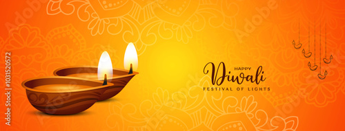 Elegant Happy Diwali Indian traditional festival banner design
