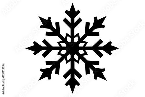 Snowflake | isolated vector silhouette illustration on white background