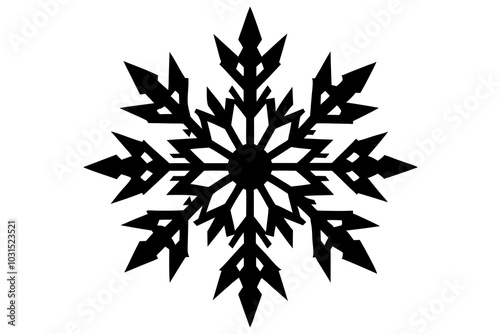 Snowflake | isolated vector silhouette illustration on white background