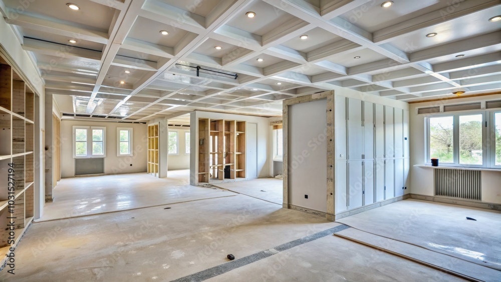 Drywall construction, walls and ceilings being plastered , Drywall, construction, renovation, contractor Drywall construction, walls and ceilings being plastered , Drywall, construction, renovation, contractor