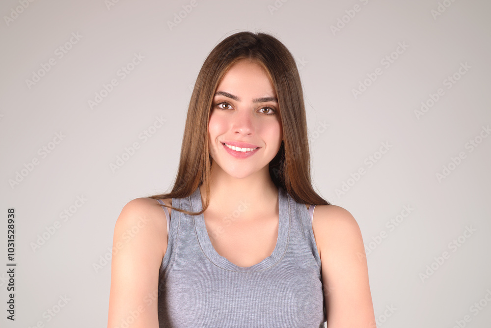 Portrait of attractive cheerful happy and smiling young woman. Joyful excited cheery female model. Close-up portrait of happy woman. Portrait of positive girl with smile. Portrait of attractive cheerful happy and smiling young woman. Joyful excited cheery female model. Close-up portrait of happy woman. Portrait of positive girl with smile.