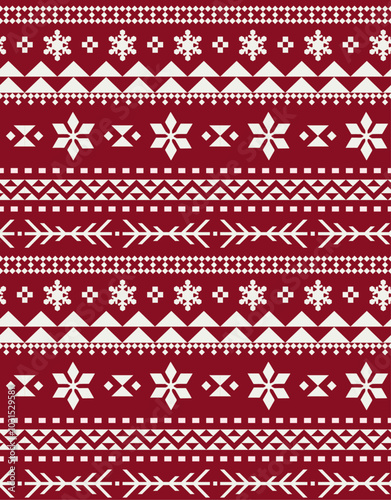 christmas seamless pattern with snowflakes, fabric design, seamless knitted pattern
