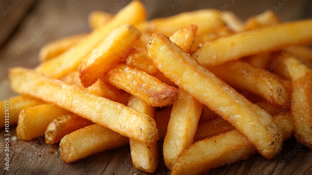 Irresistible Crispy Golden French Fries Deliciously Seasoned Snack with Herbs and Ketchup - Perfectly Cooked Comfort Food Photography Irresistible Crispy Golden French Fries Deliciously Seasoned Snack with Herbs and Ketchup - Perfectly Cooked Comfort Food Photography