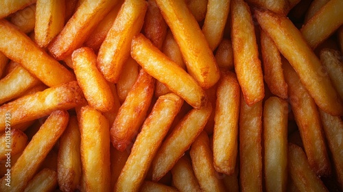 Irresistible Crispy Golden French Fries Deliciously Seasoned Snack with Herbs and Ketchup - Perfectly Cooked Comfort Food Photography