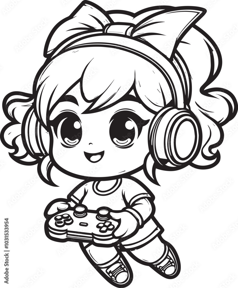 Obraz premium gamer girl Illustrator Artwork