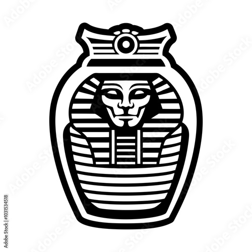 Canopic jar icon in glyph style 