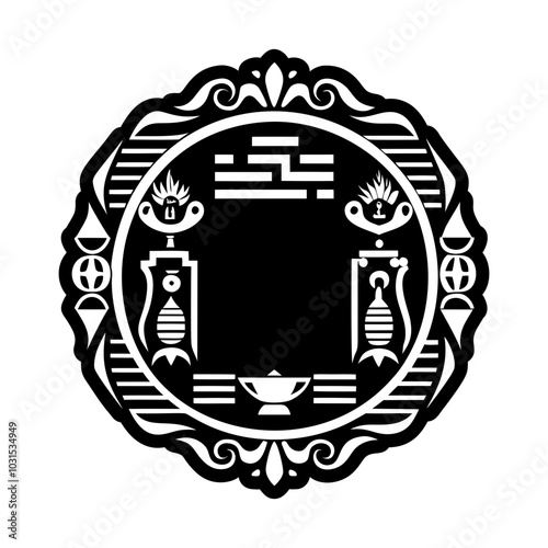 A glyph style icon of ankh djed symbol 
