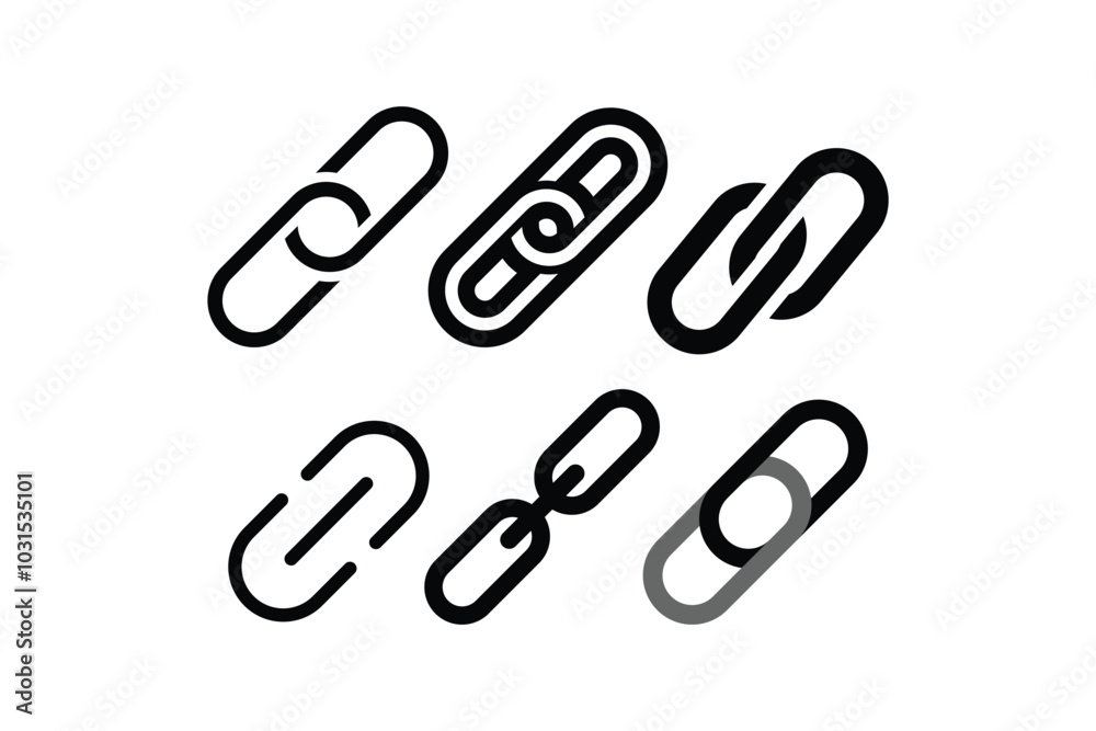 Link icon logo design template isolated illustration Link icon logo design template isolated illustration