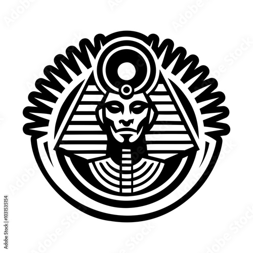 Amun ra icon in solid style 