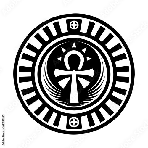 A glyph style icon of amun symbol 