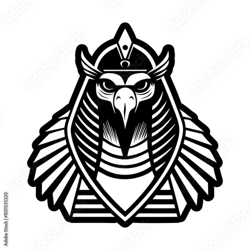 Horus falcon icon in solid style 