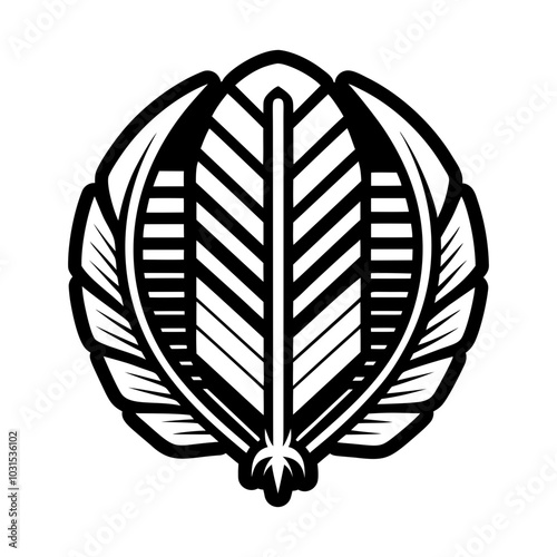 Maat feather icon in glyph style 
