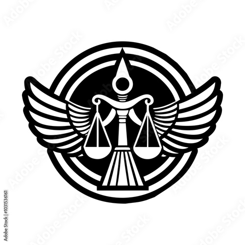 A solid style icon of maat scale 