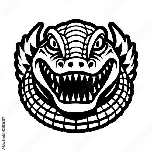 Nile crocodile icon in solid style