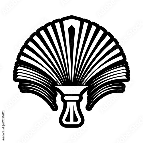 Papyrus brush icon in glyph style 