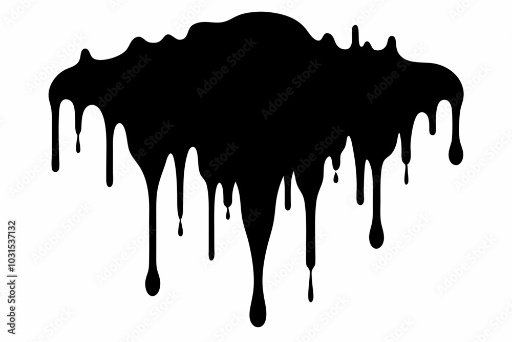 Dripping Paint Silhouette Vector, Horror Halloween Drip Effect. Vector illustration Dripping Paint Silhouette Vector, Horror Halloween Drip Effect. Vector illustration