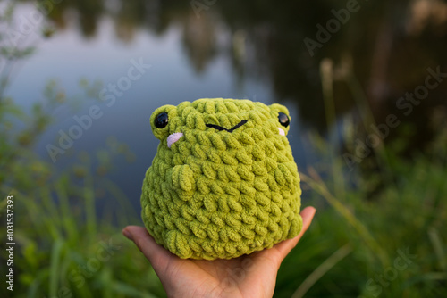 Cute toads handmade autumn toys photo