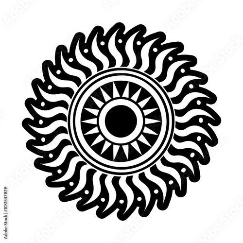 A glyph style icon of solar symbol 