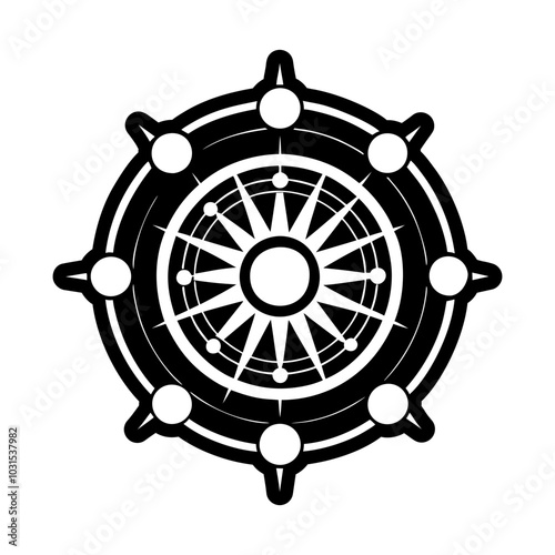 A glyph style icon of solar symbol 