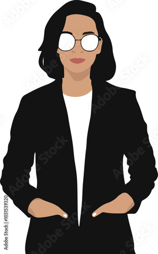 black silhouette woman standing illustration Ai Generated photo