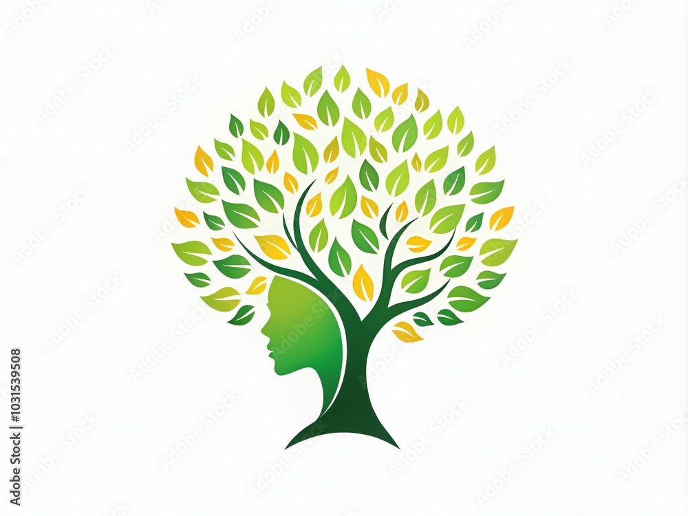 Obraz premium Organic Tree Logo Emblem for Eco-Friendly Products and Spa | Nature Conservation Design