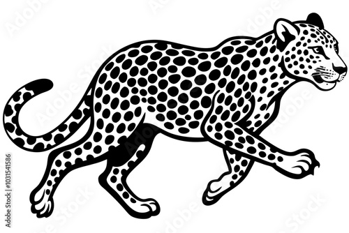 leopard running vector silhouette vector illustration