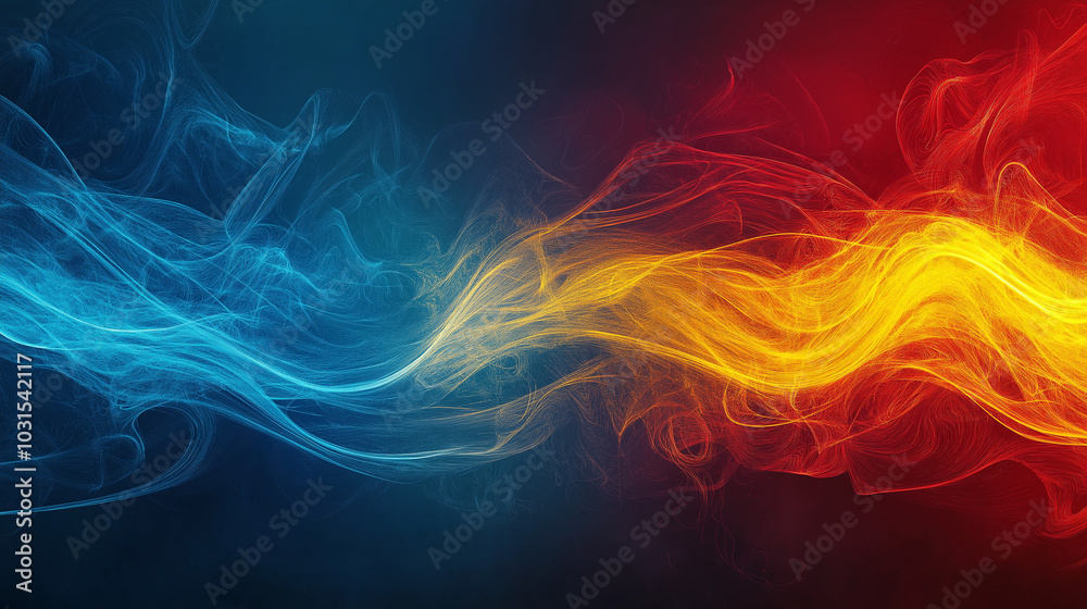 Obraz premium Abstract Colorful Smoke and Flowing Waves with Vibrant Gradients and Dynamic Motion