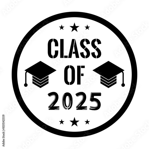 Class of 2025. Graduation banner for high school, college graduate.