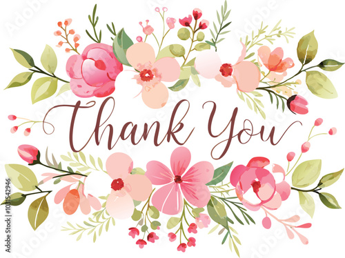 Wallpaper Mural Floral Watercolor Thank You Card Design Torontodigital.ca