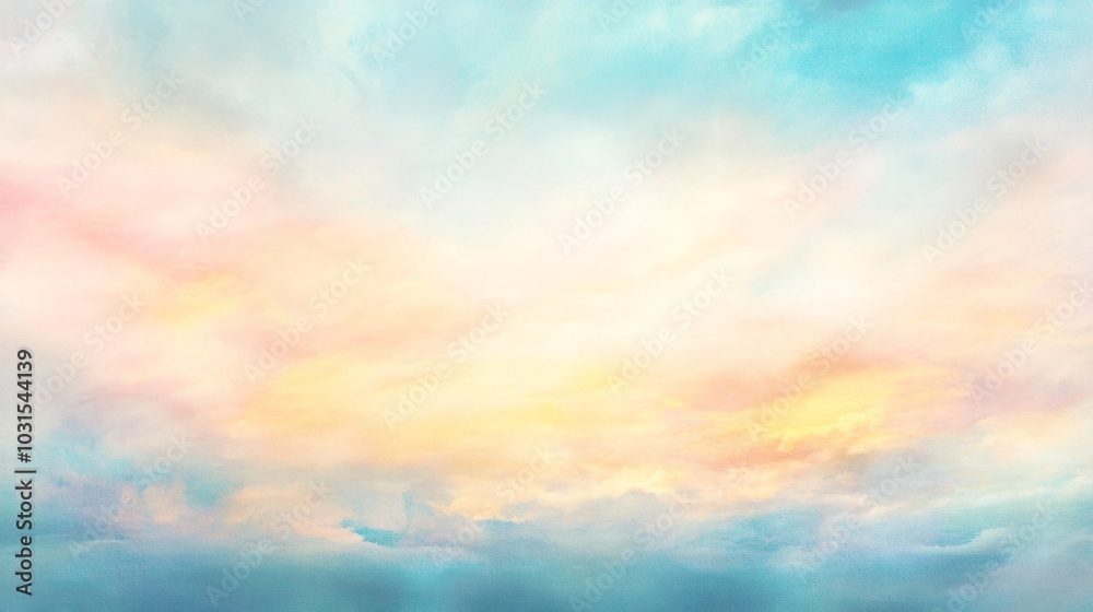 2408 4.An abstract pastel sky with a light, calming color palette featuring soft blues, pinks, and yellows. The horizon is blurred with a faint rainbow hue, creating a dreamy, peaceful backdrop. The 2408 4.An abstract pastel sky with a light, calming color palette featuring soft blues, pinks, and yellows. The horizon is blurred with a faint rainbow hue, creating a dreamy, peaceful backdrop. The
