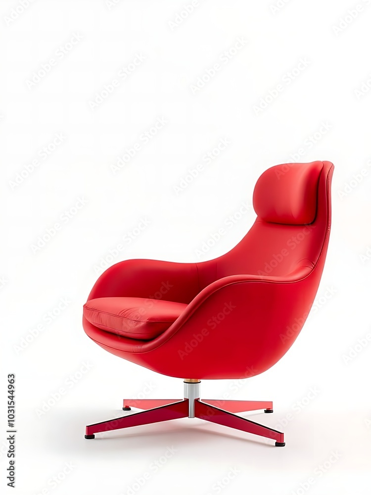 Modern red armchair isolated on white background Modern red armchair isolated on white background