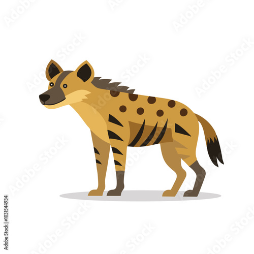 Hyena animal isolated flat vector illustration on white background. photo