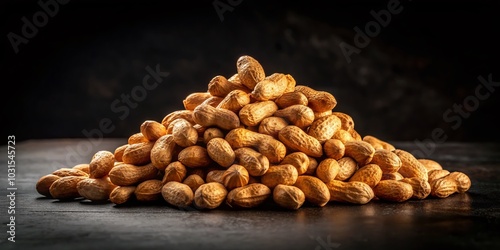 Peanuts Isolated on Black Background - Perfect Beer Snack for Any Occasion