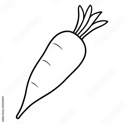 Parsnip line art vector illustration