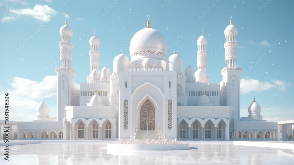 Obraz premium Mosque largest mosque of UAE located in Abu Dhabi capital city of United Arab Emirates. The 3rd largest mosque Sheikh Zayed Mosque in Middle East United Arab Emirates with ref 
