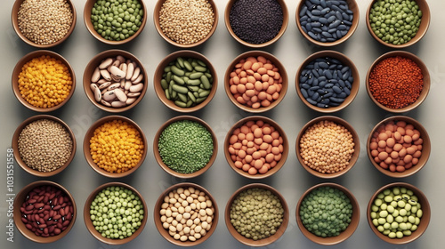 Traditional Dish Ingredients Display of different types of loose leaf teas in colorful tins. Coffee Beans, Ground Coffee, and Spices in Bowls 